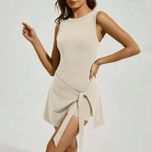 DHEssentials Customizable Women's Fiess Bodysuit One-Piece Yoga Tennis Sportswear Athlete Dress Jumpsuit for Gym Sports